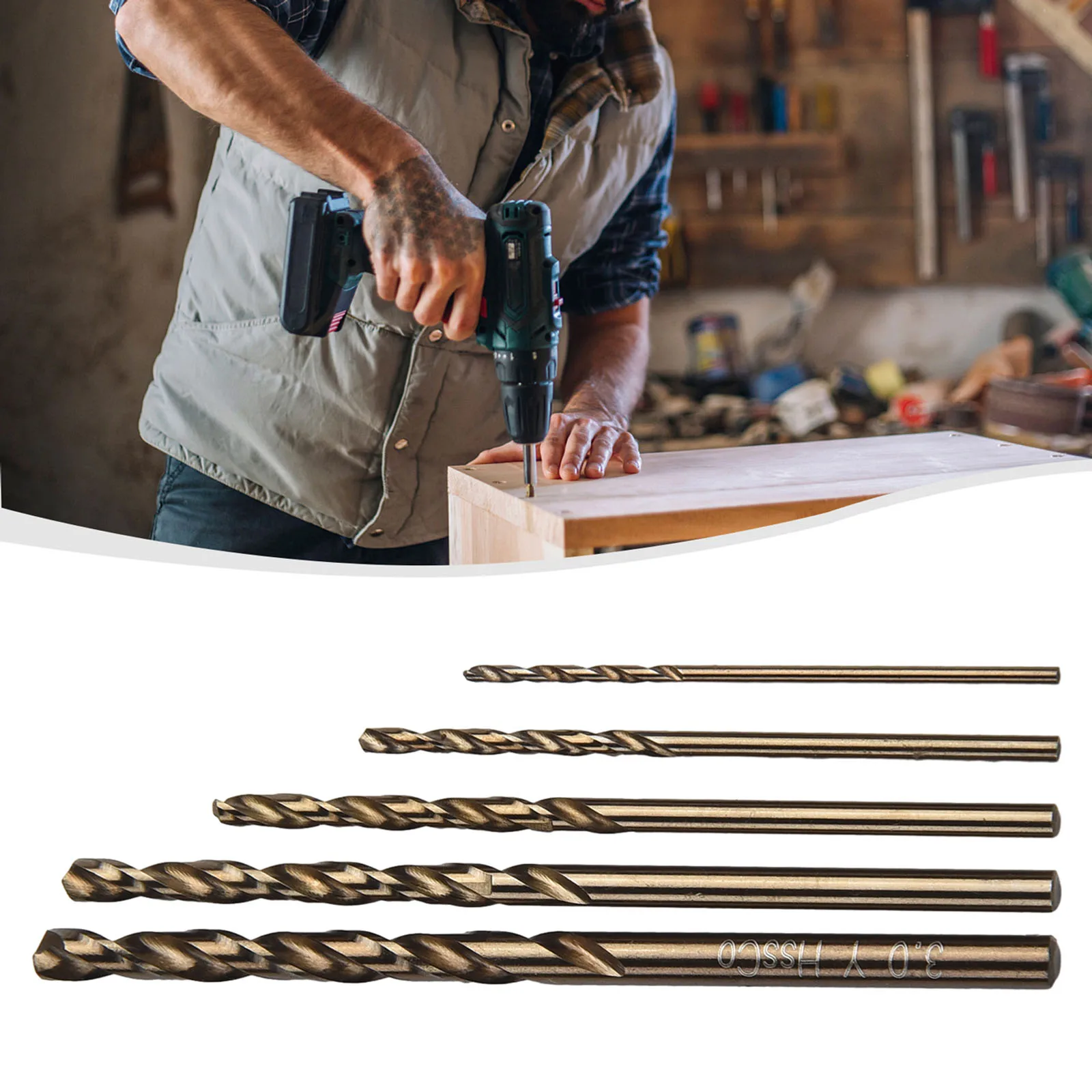 Кобальтовые сверла из быстрорежущей стали 1/1 5/2/2 5/3 мм 5 шт