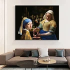 Алмазная картина сделай сам, горничная розлива молока и девушки жемчугом, мозаичная Вышивка крестиком, украшение для дома