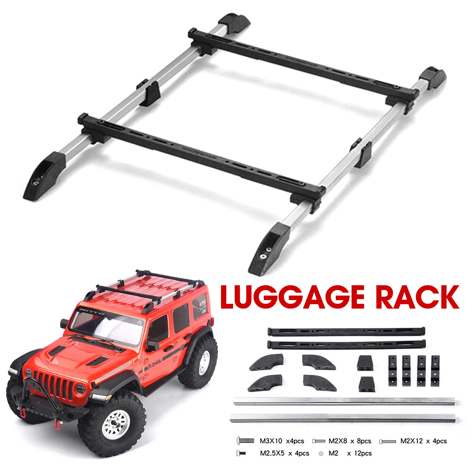 

Adjustable Aluminum Alloy Roof Luggage Rack for 1/10 RC Crawler Car Metal Rc Truck upgrade parts