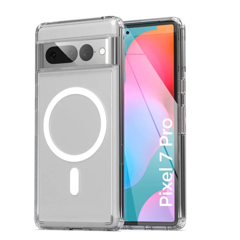 

Case for Google Pixel 8 Pro Wireless Charging Magsafe Cover Transparent Silicone Cases for Google Pixel 8 7 Pro 7A 7Pro
