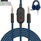 2,0 м Плетеный сменный кабель удлинитель провод для игровой гарнитуры Logitech G433 G233 G Pro X с зажимом для регулировки громкости звука