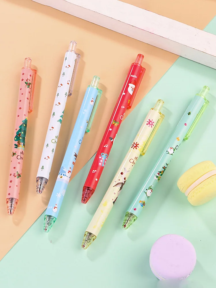 

Мультяшные рождественские темы гелевая ручка для письма канцелярские черные чернила студенческий подарок