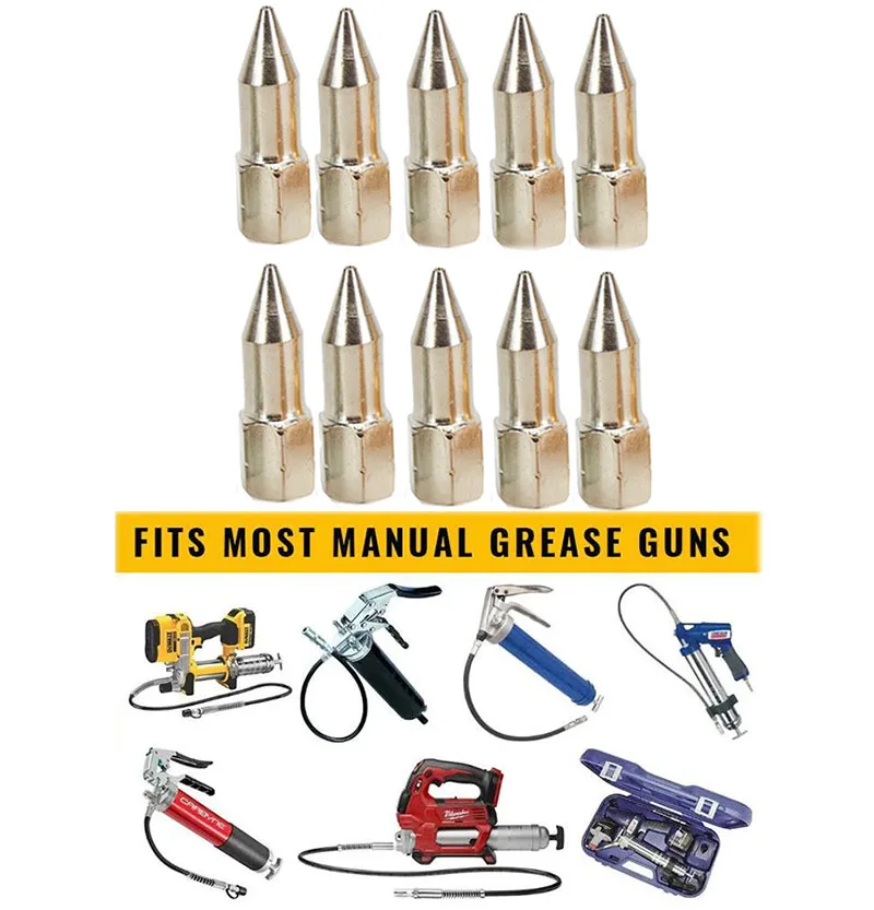 

Grease Gun Nozzle Nickel Plated Grease Filling Equipment Vehicles Maintenance Repair Tool Grease Gun Accessories