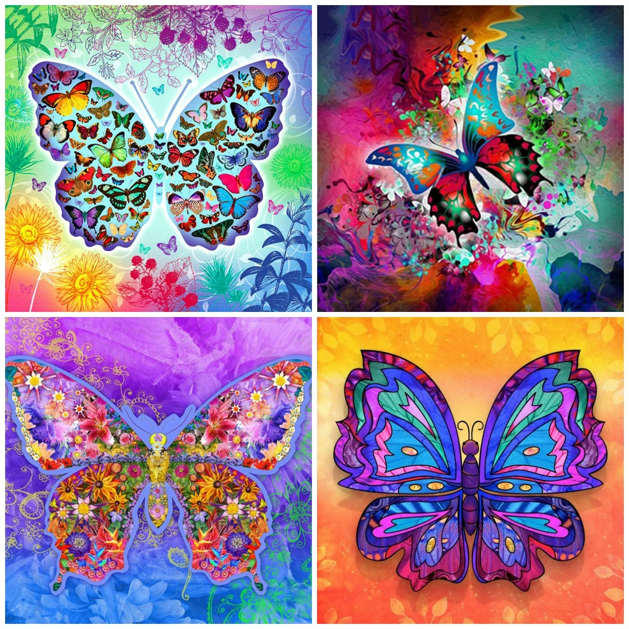 

5D DIY Diamond Painting Butterfly Animal Rhinestone Embroidery Cross Stitch Set Hand Inlaid Gifts Home Wall Art Decoration