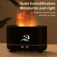 simulation flame humidifier essential oil diffuser led indoor refillable misting humidifier auto off button control mist sprayer