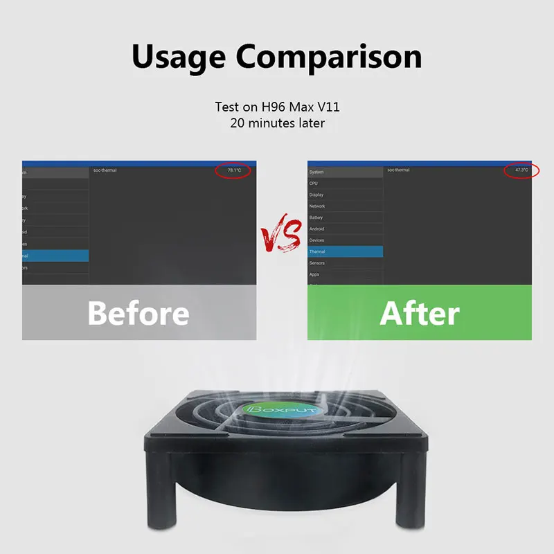 Фото Вентилятор охлаждения для Android TV Box, роутера, компьютера, ТВ-приставки, беспроводной, бесшумный, тихий, USB-питание, мини-вентилятор-радиатор №3