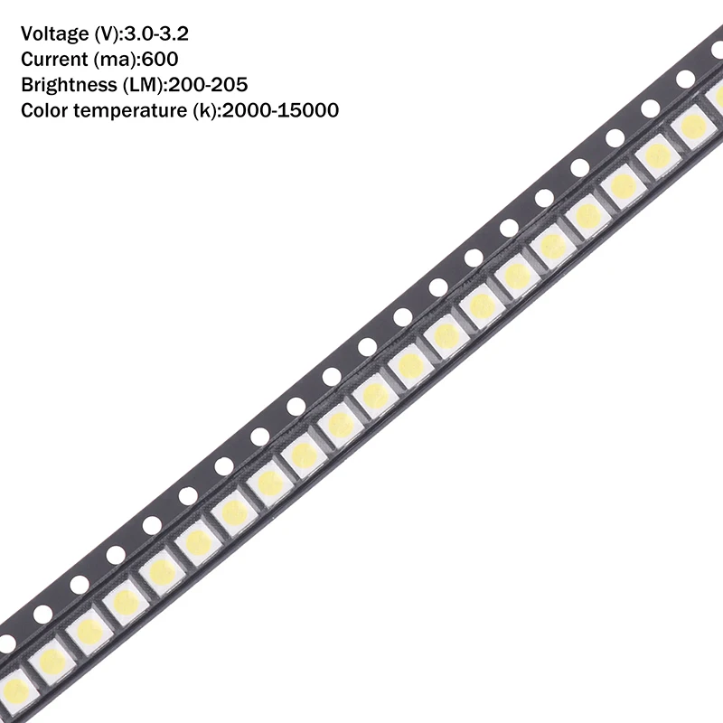 

100 шт. светодиодов высокой мощности для подсветки 2 Вт, 3.0-3.4В/6.0-6.4В, 3030, 94 лм, холодный белый, для ЖК-подсветки тел...