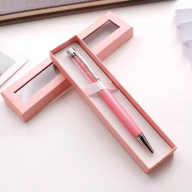 

1Set High-quality Diamong Ballpoint Pen Christmas Gift Brand Retail Box Case Elements Crystal Pen Laser Customized Logo Gift Pen