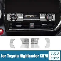 for toyota highlander xu70 2020 2021 2022 aluminum car dashboard air conditioner switch control button adjust trims stickers