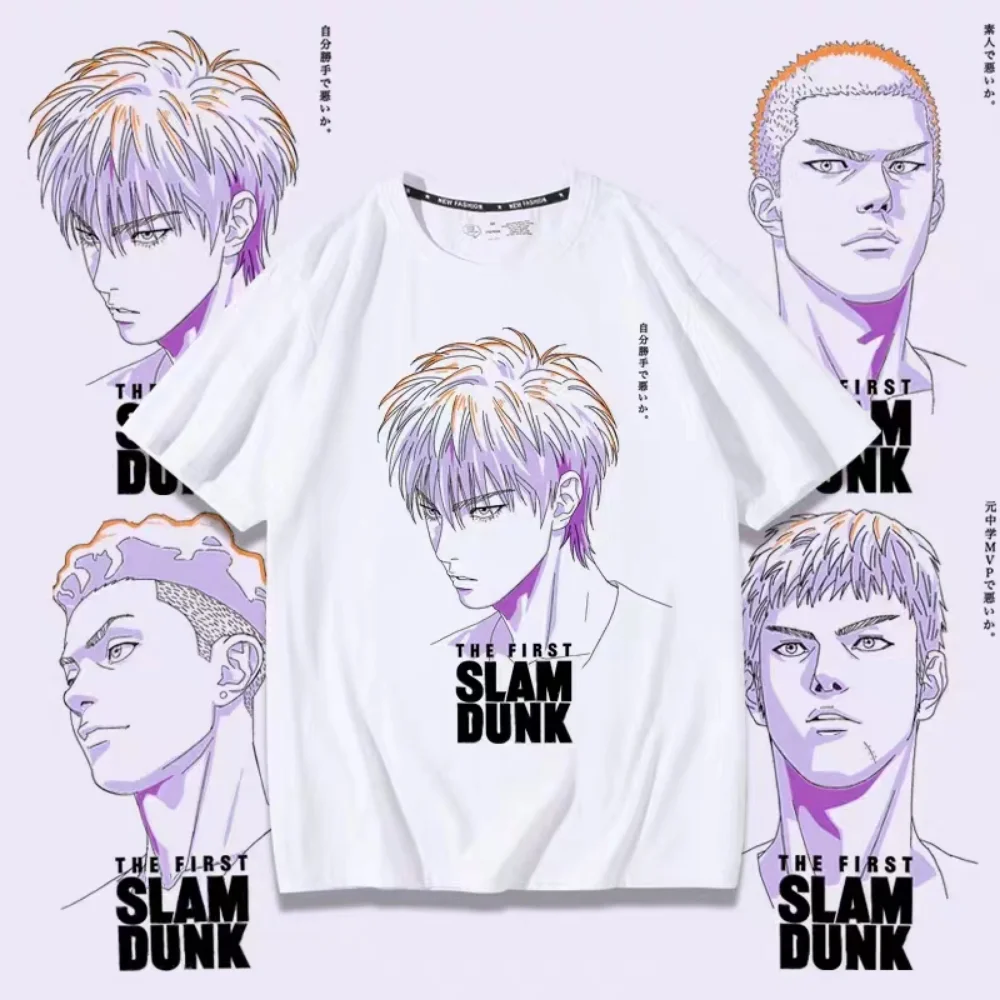 

Slam Dunk Anime T-shirt Basketball Manga Graphic Oversize Men Cotton Short Sleeve Tee Women Top Summer Streetwear Couple Clothes