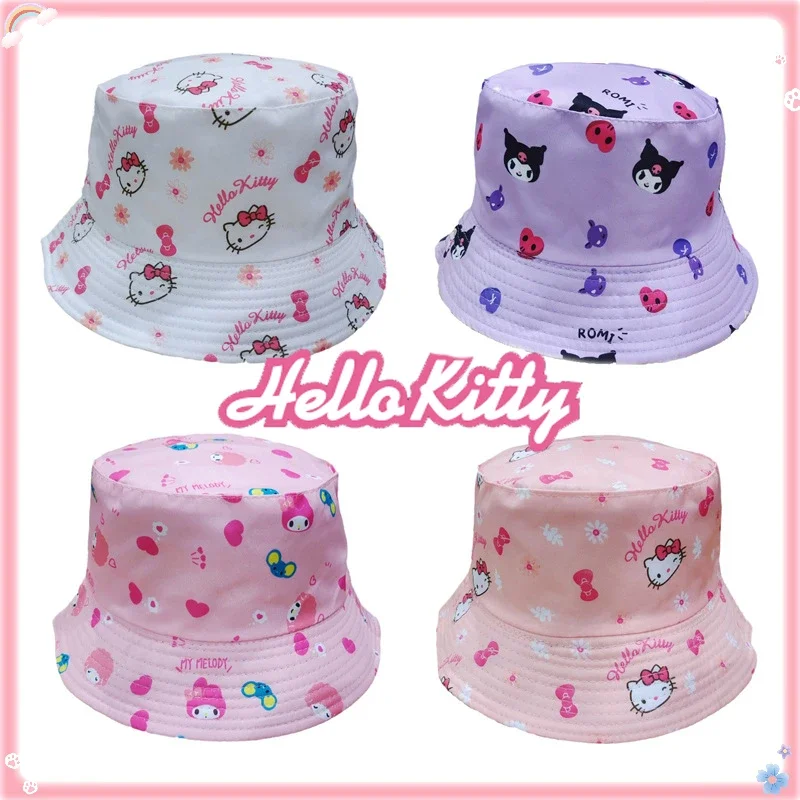 Рыбацкая шляпа Sanrio Hello Kitty My Melody Kuromi модные двусторонние солнцезащитные шляпы