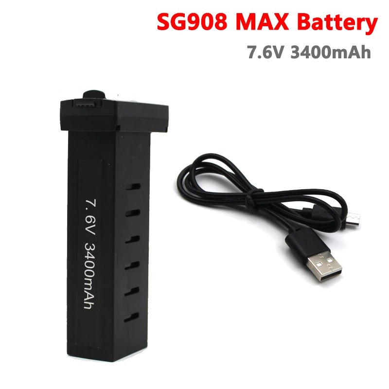 

ZLL SG908MAX Original Spare Part 7.6V 3400mAh Lipo Battery USB Charger Cable RC GPS Drone SG908 MAX Accessory