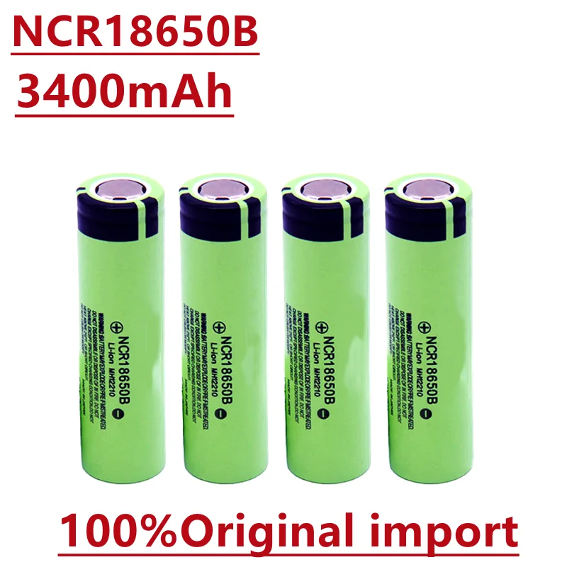 

100% Оригинальный импортный литиевый аккумулятор ncr18650b, перезаряжаемая батарея 34B 3,7 в 3400 мАч для фонарика/Портативного Принтера, 1-10 шт.