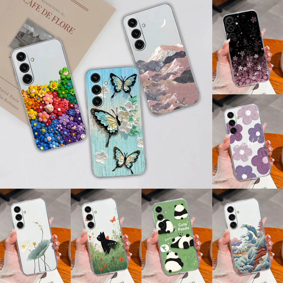 Чехол для Samsung Galaxy S24 FE Plus прозрачный креативный бампер S 24 чехол телефона мягкие