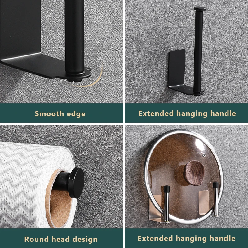 Toilet Wall Mount Paper Holder Stainless Steel Bathroom Kitchen Roll Accessory Tissue Towel Accessories Holders |
