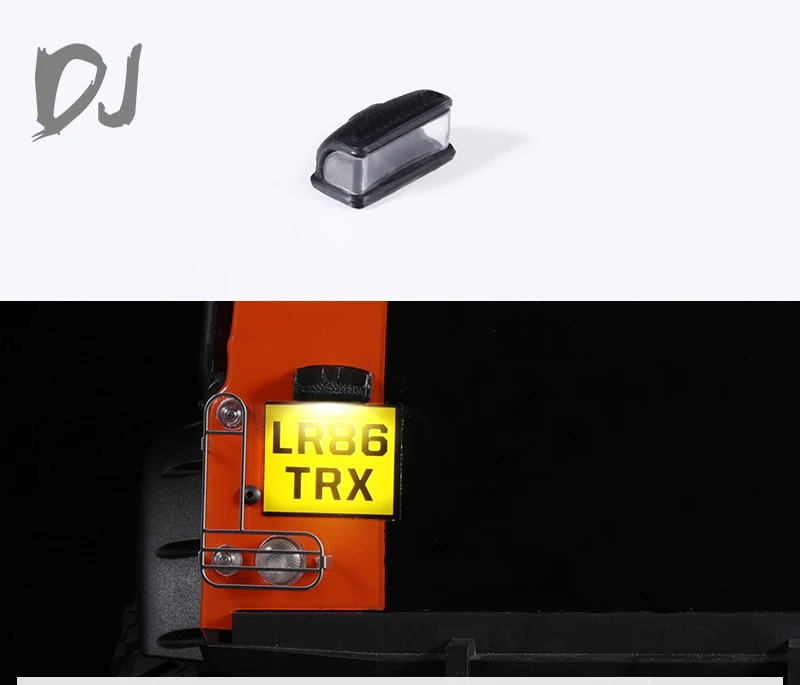 

Simulated rear license plate lamp for 1:8 1:10 TRX4 90046 KM2 RC remote car upgrade accessories