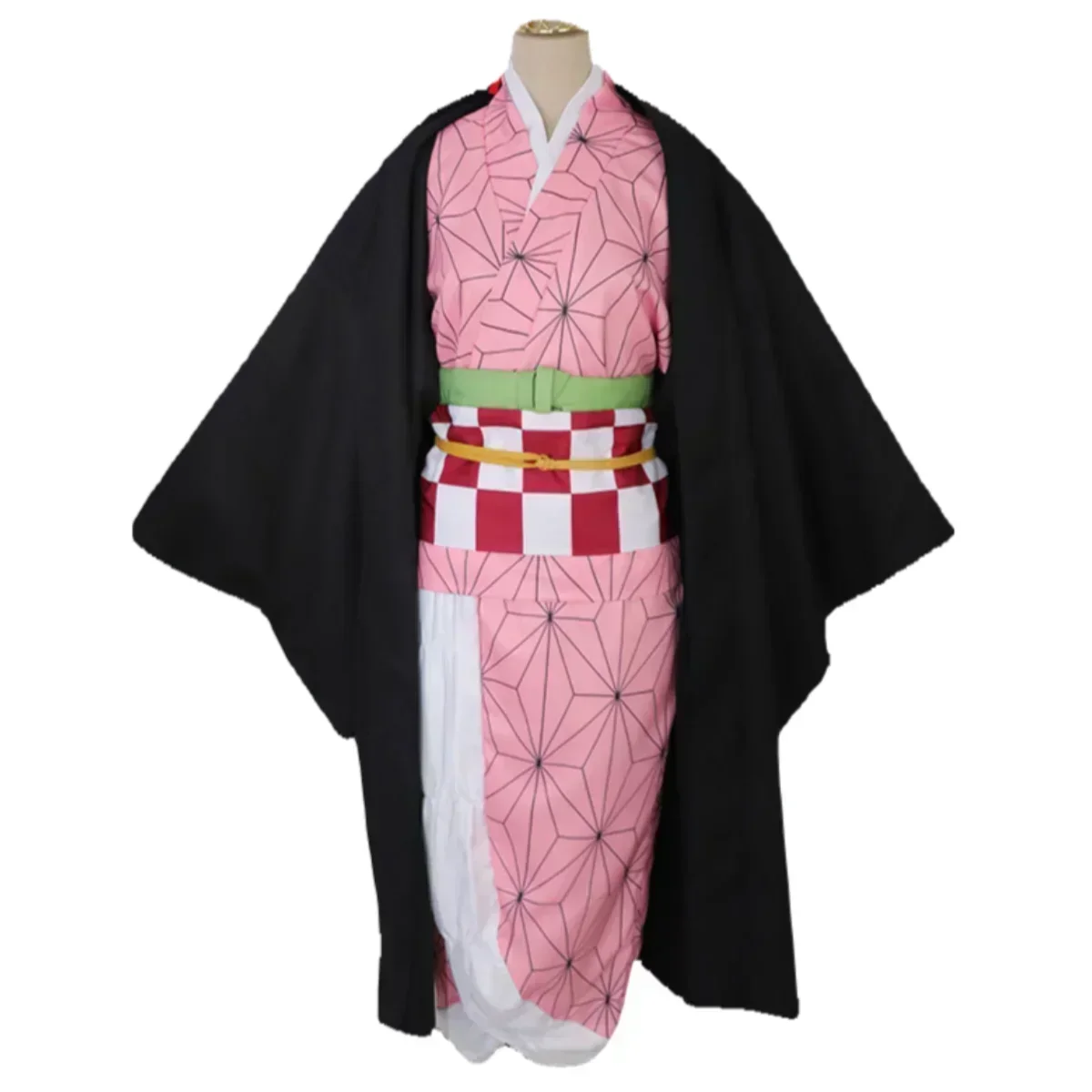 Kamado Nezuko Косплей Костюм Аниме Кимоно Pruik Униформа Хэллоуин Женщины Kinderkleding