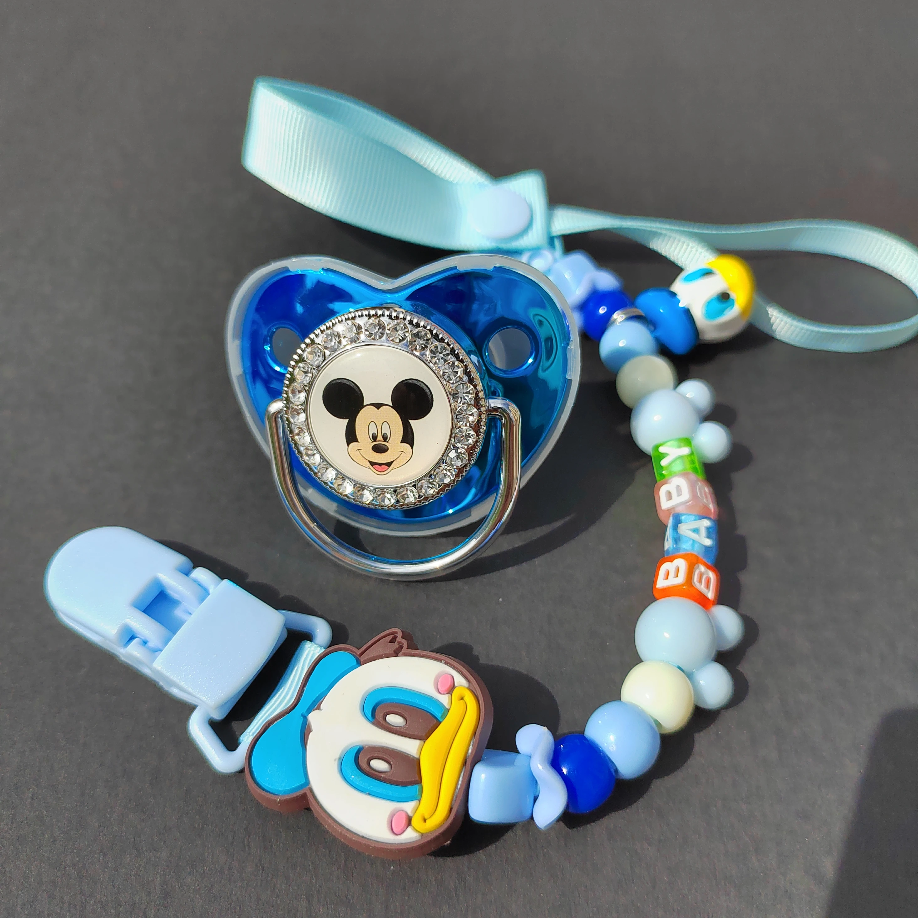 

Pacifier Holder Bling Blue Personalized Pacifier Hot Sale Stitch The Lion King BPA Free Dentures Baby Shower Gift Chupetes0-24M