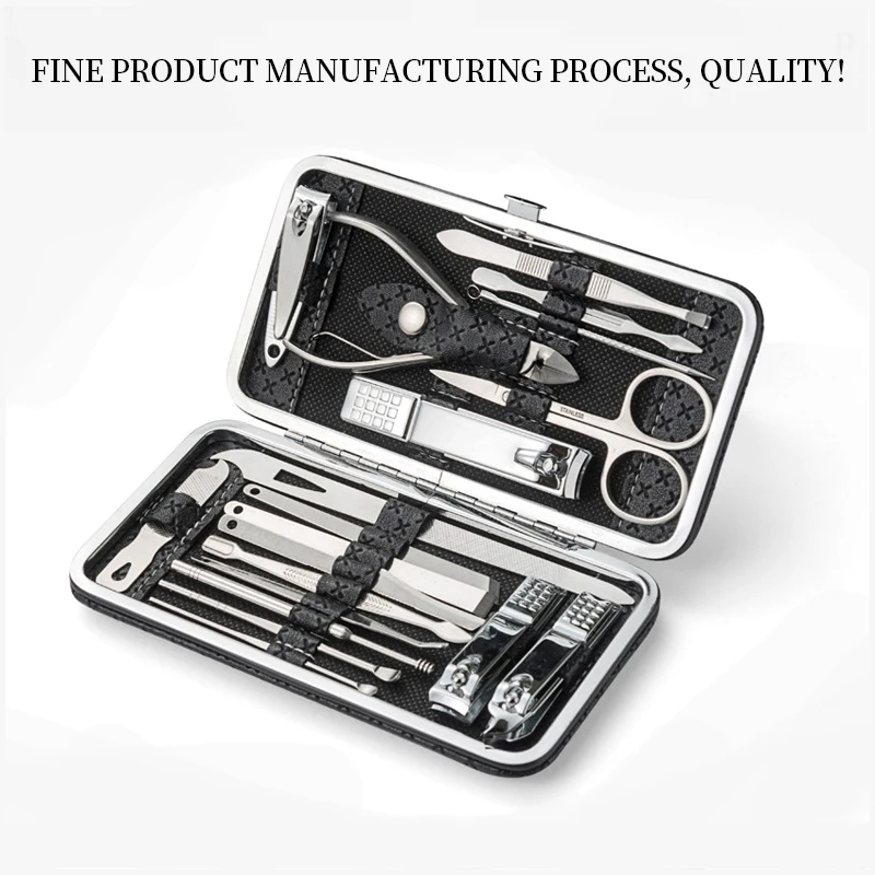 9/11/16/19 Pcs Manicure Cutters Nail Clipper Set Stainless Steel Ear Spoon Nail Clippers Pedicure Nail Art Tool Manicure
