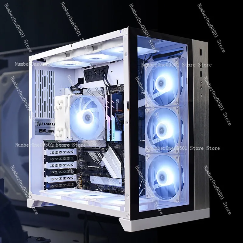Фото Кулер для процессора ID-COOLING SE-224-XT, белый, со светодиодами, 4 тепловые трубки, башенный радиатор, контроль температуры, никелированное покрытие №2