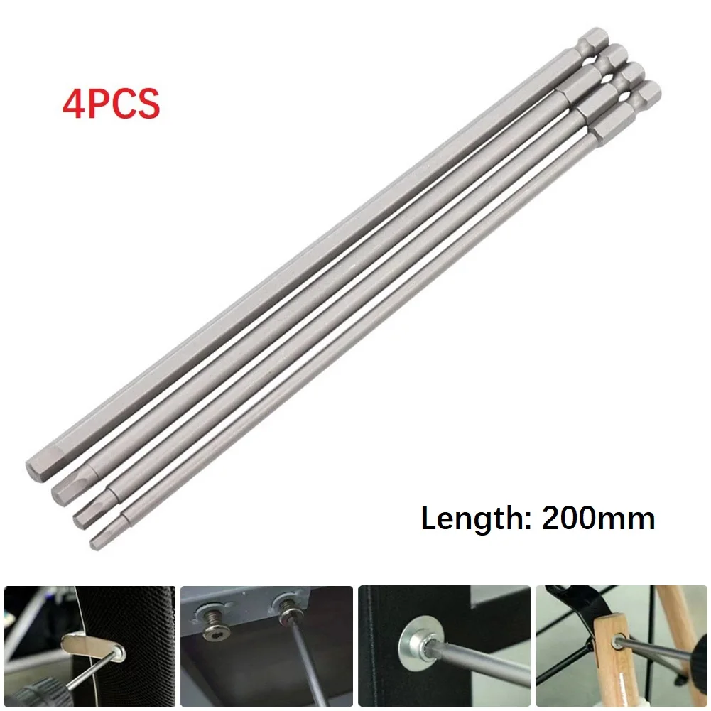 Электроверкаzeug Schraub BHher-Bit 1/4 Zoll 200 мм 3/4/5/6 4 St Teatro Magnetgriff Sechskantkopf Silber Für Alle Bohrer