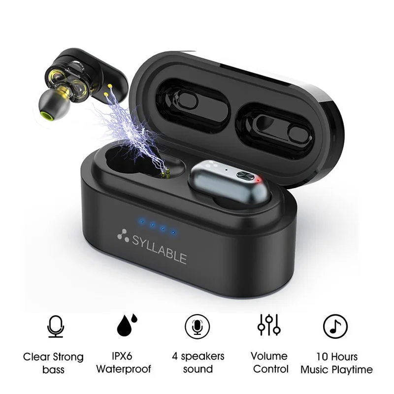 

S101 TWS Quad Core Bluetooth 5.0 Bass 10 Hours Noise Cancelling Volume Control Bluetooth Compatible
