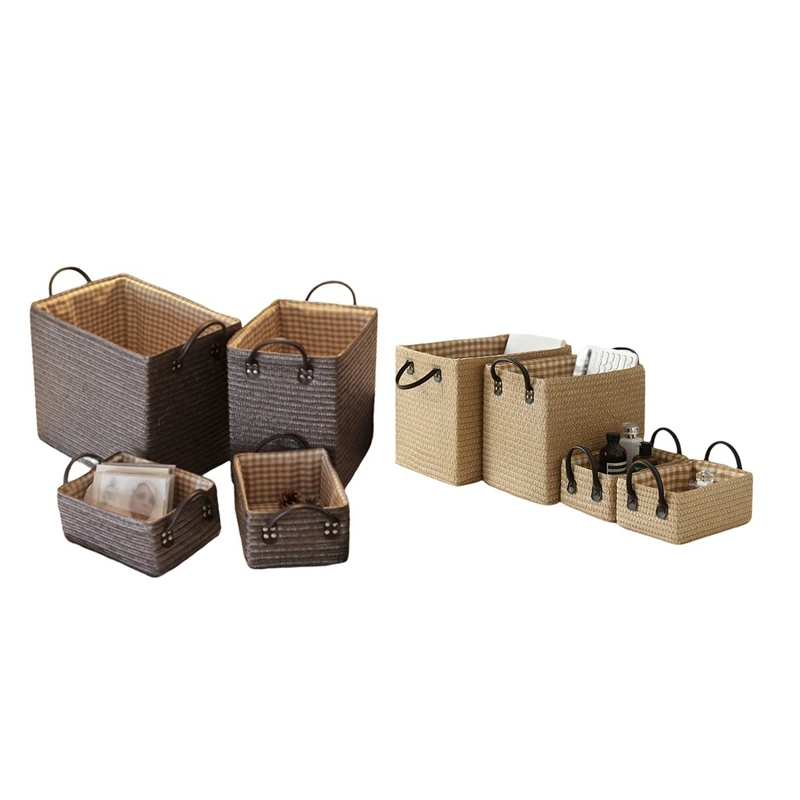 

4PCS Japanese Clothes Storage Box Desktop Storage Box Household Sundries Storage Toy Storage Basket