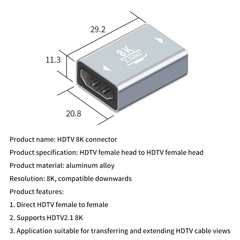 60 Гц 8K удлинитель для ТВ-приставки HDTV UV00I HDMI-совместимый 2 1 адаптеры мама-мама