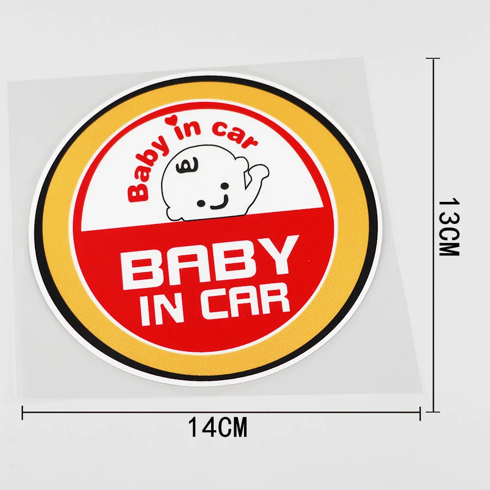 

1 Piece 14CMX13CM Baby IN Car Sticker Wave your baby Pvc Decal