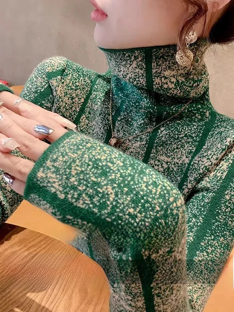 Водолазка в полоску 00 свитер из чистого кашемира женский высококачественный