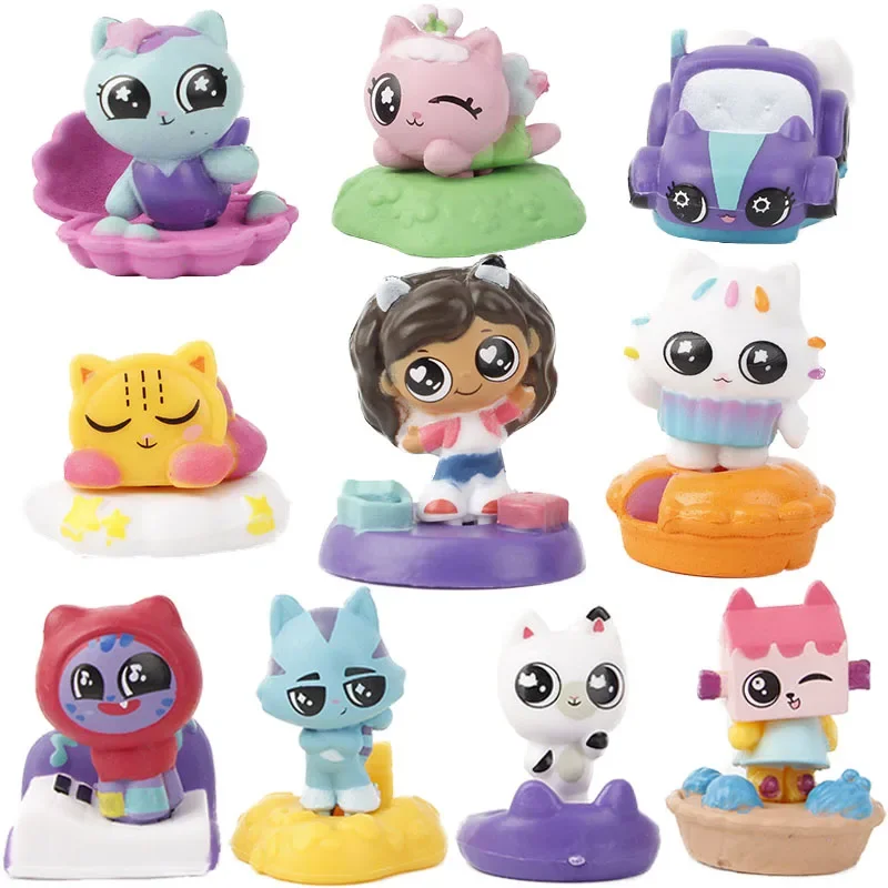 10 шт./компл. кукольный домик Габби аниме-фигурка игрушка улыбающийся автомобиль