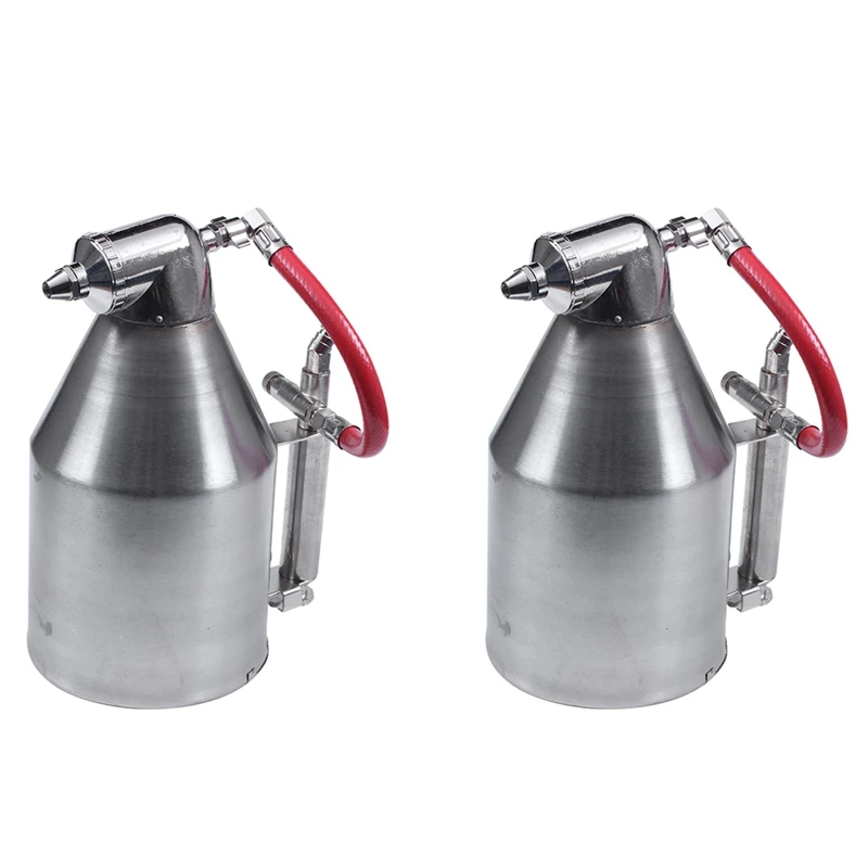 

2X 3500Ml Air Hopper Spray Tool Paint Texture Tool Drywall Painting Sprayer With 6 Nozzles Air Stucco Sprayer