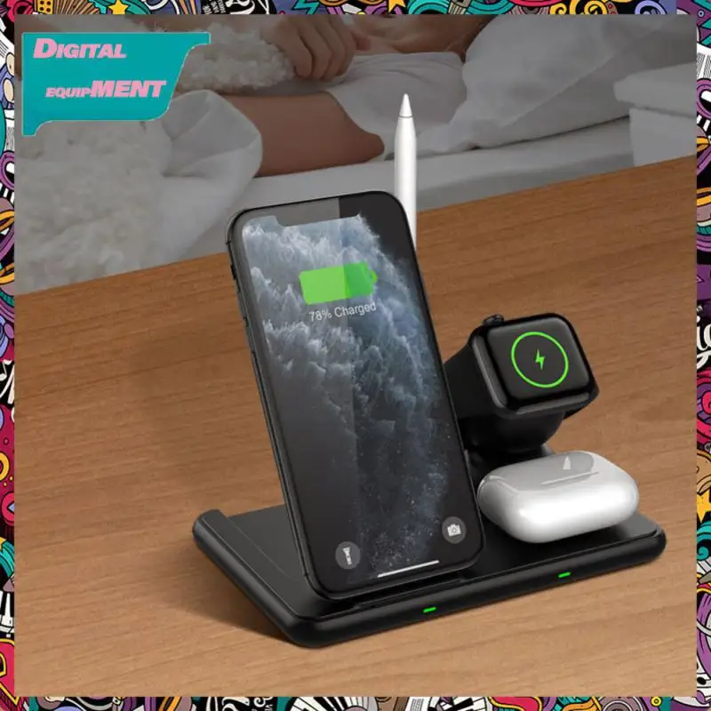 

15w Fast Charging Mobile Phone Charging Stand Multifunctional 4in1 Suction Wireless Charger Portable Wireless Charger