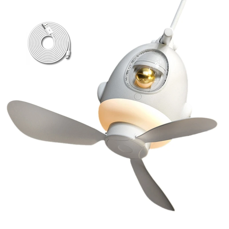 

9.8inch Silent USB Camping Fan with Lantern Light USB Powered Ceiling Fan Hanging Fan Gazebo Tents Ceiling Canopy Fan DXAC