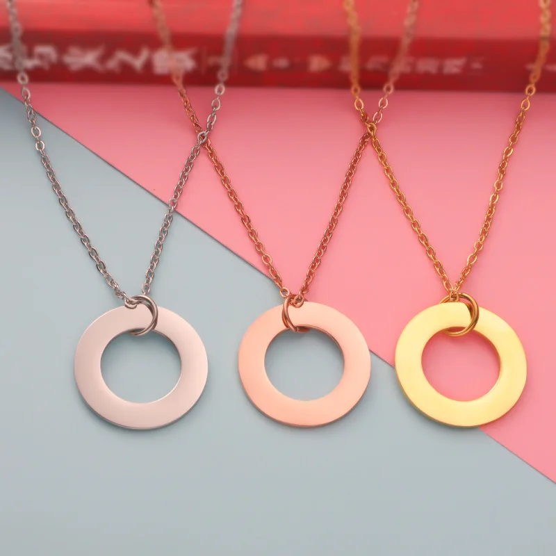 

10Pcs/Lot 25mm Mirror Polish Stainless Steel Donut Washer Blank Pendant Necklace Round Charm Women Jewelry