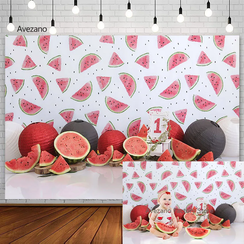 

Watermelon Photography Backdground Newborn 1st Birthday Portrait Decor Cake Smash Backdrops Photo Studio Photozone photoshoot