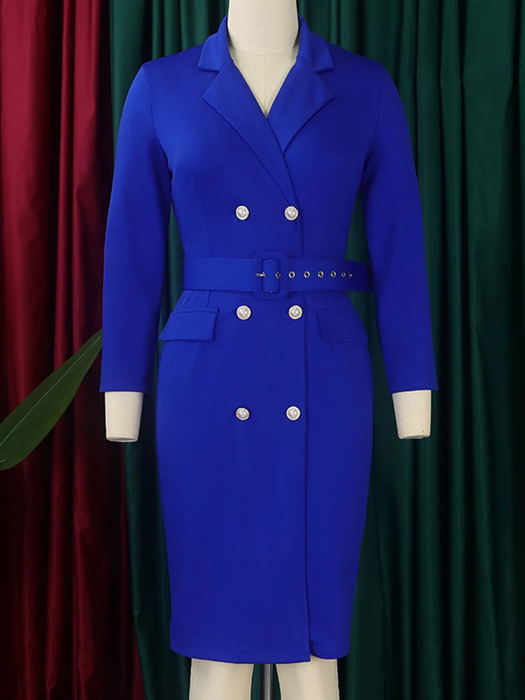 Женское однотонное платье FairyShely с длинным рукавом