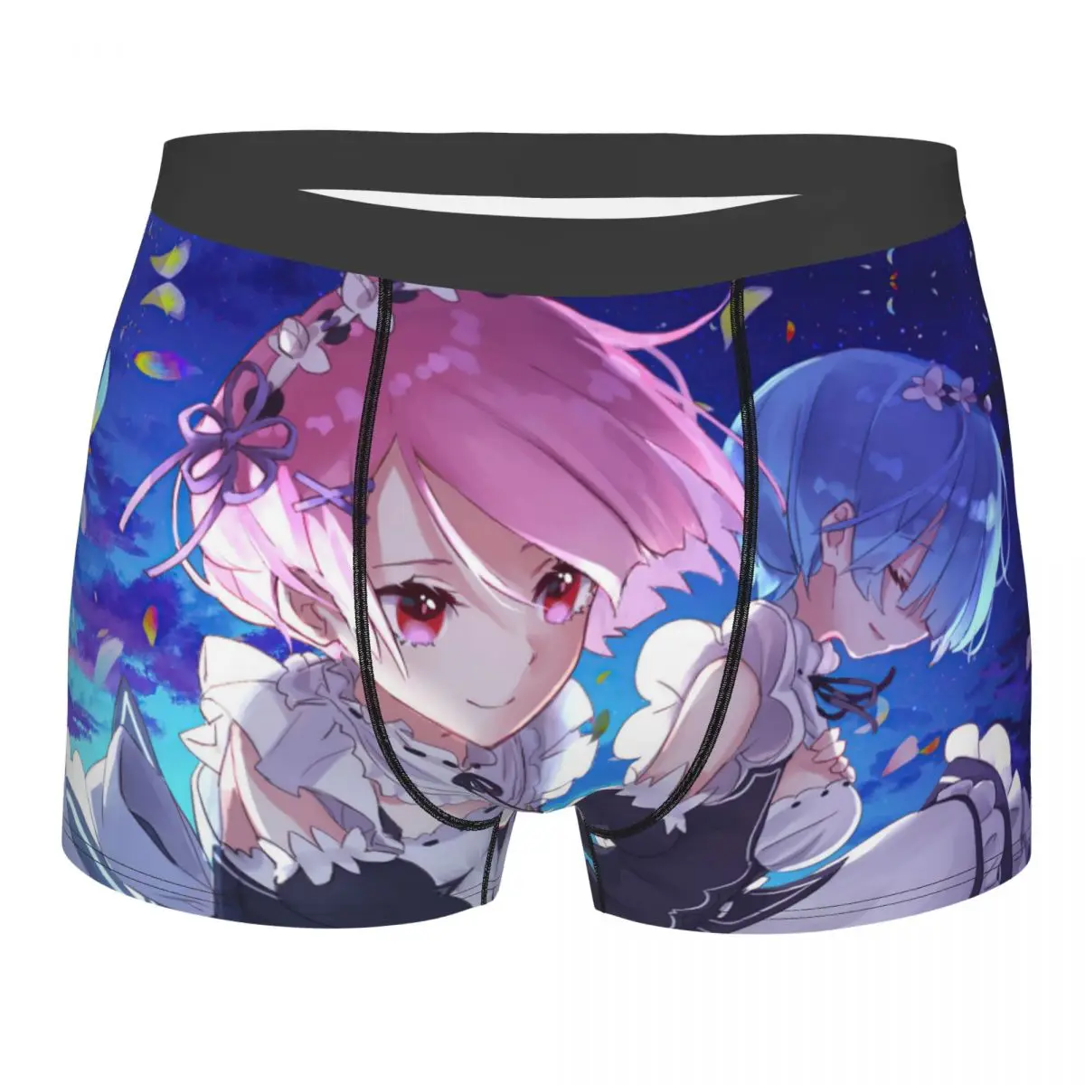 

Re Zero Anime Natsuki Subaru Ram And Rem0 Underpants Breathbale Panties Man Underwear Print Shorts Boxer Briefs