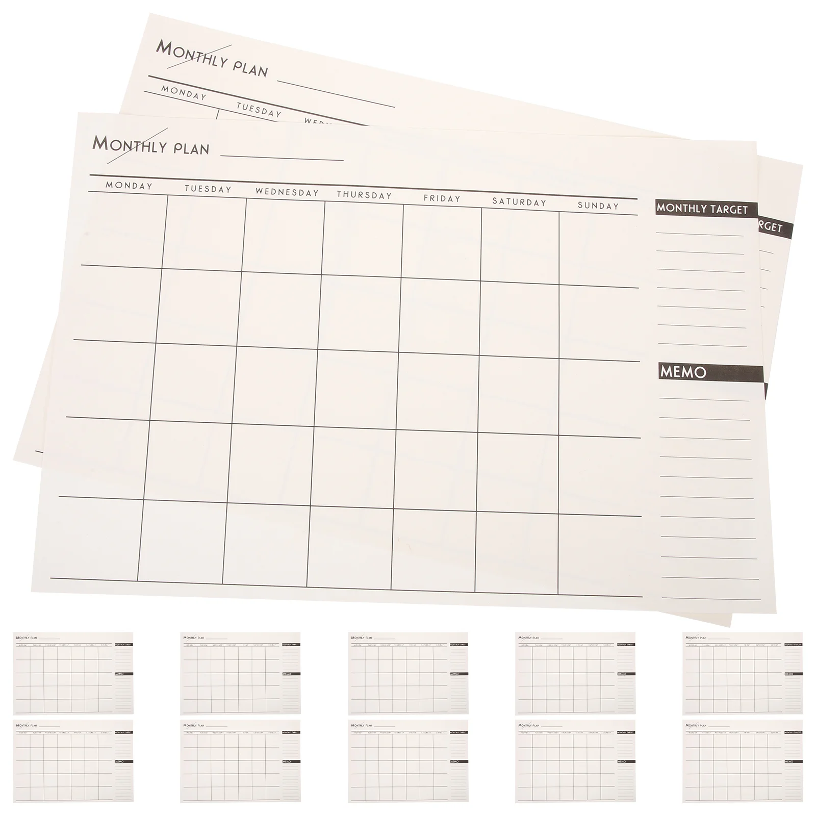 

12 шт. простой ежемесячный ежедневный календарь формата A3 для записей, график с 1 шт., календарь 2023/2024 для записей списков, Filofax