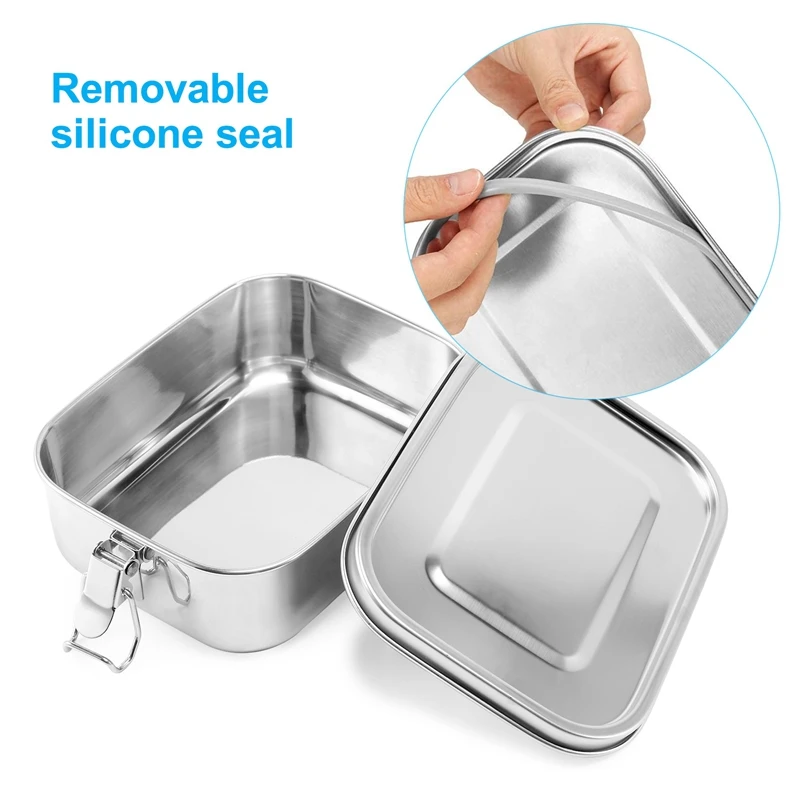 Контейнер для обеда из нержавеющей стали с зажимами замков и герметичным