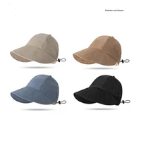 korean wave summer new sun hat big brim sunscreen simple wild solid color ins celebrity peaked cap beach wind accessories gift