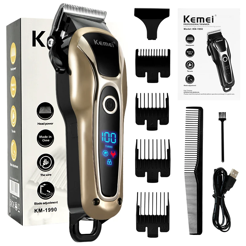 

LCD Display Hair Trimmer Professional Electric Hair Clipper Usb Rechargeable Hair Clipper for Men Hair Cutting Machine Low Noise