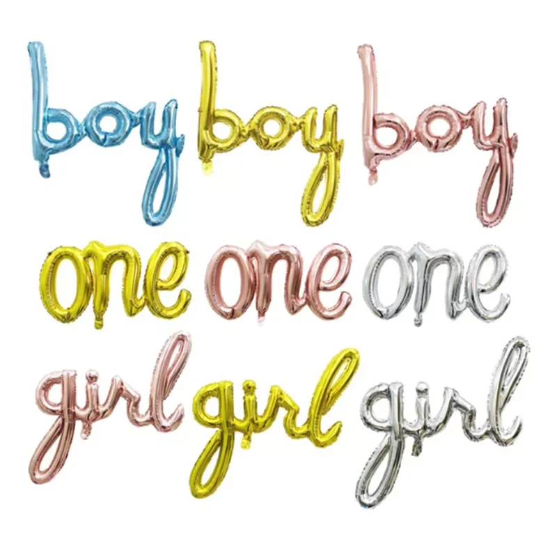 

1Pcs Rose Gold Conjoined Balloons ONE Boy Girl Baby Giant Letter Balloon 1st Birthday Party Decoration Kids Gender Reveal Ballon