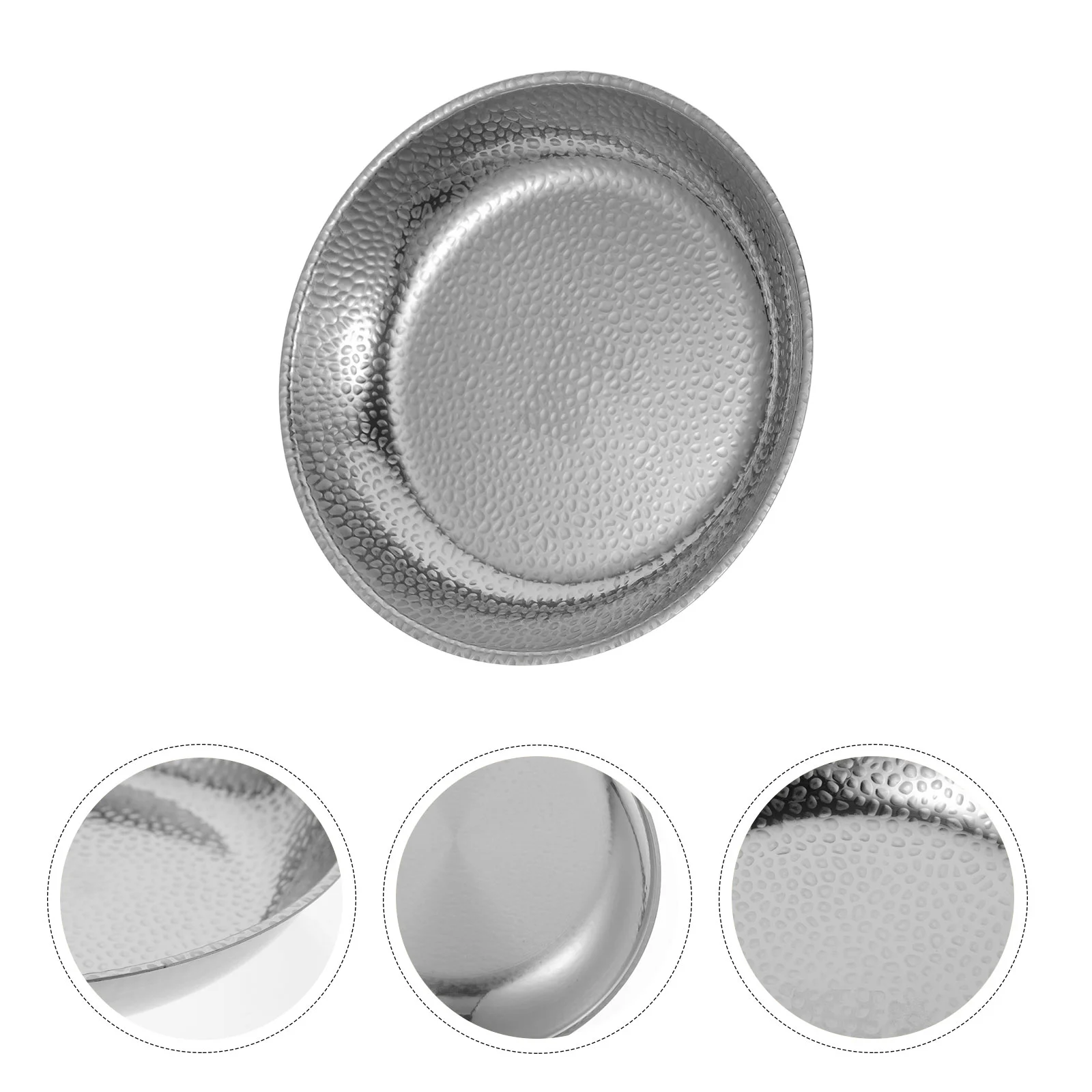 

Round Serving Platter Dinner Plate Stainless Steel Dishes Snack Plate Dishwasher Tray Tea Bag Dish Korean Western Steak Plate