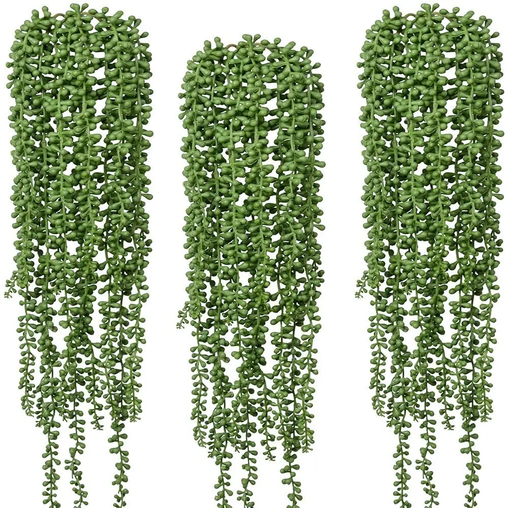 3pcs artificiale falso stringa di perle pianta finta falso appeso piante grasse