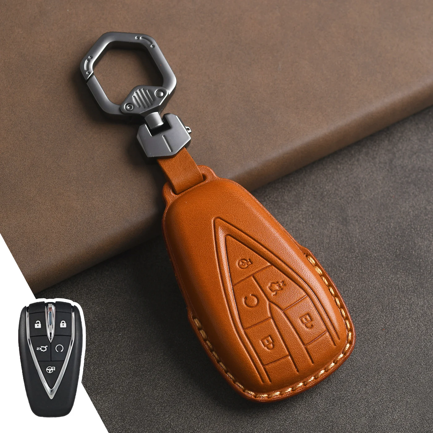 

Защитный чехол из натуральной кожи для Changan UNIT UNIS UNIK CS35 PLUS CS55 Plus CS75PLUS Oshan X5 Plus, чехол для ключей, брелок