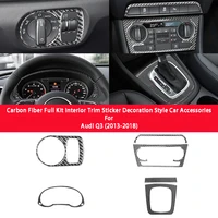 carbon fiber interior water cup holder central control instrument air vent trim sticker for audi q3 2013 2018 car accessories