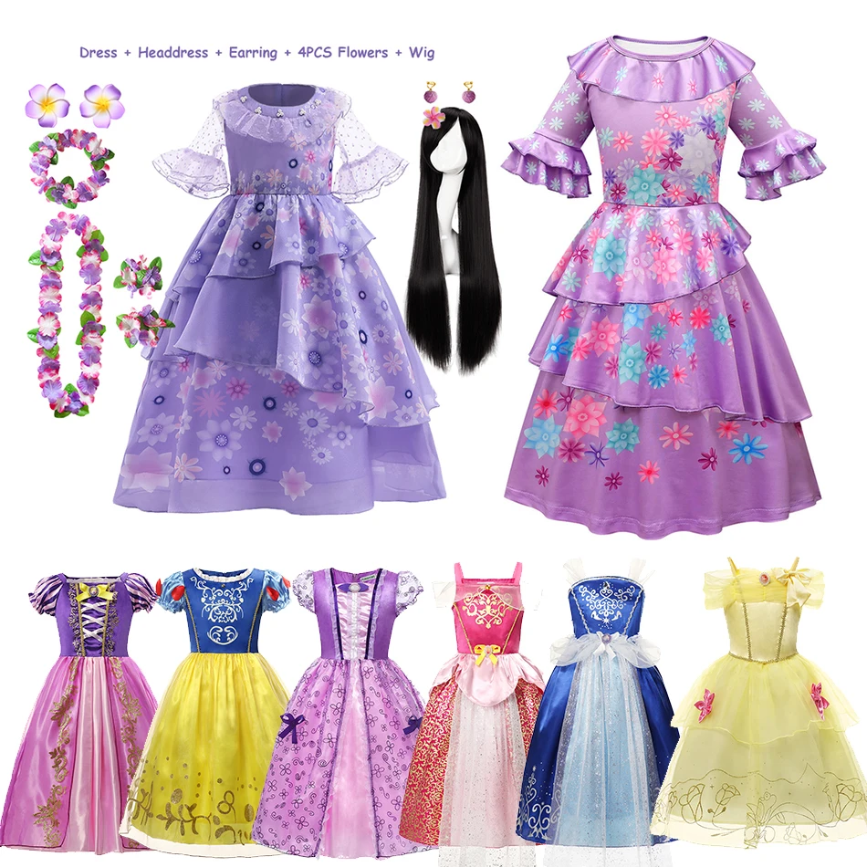 Детское платье принцессы с рисунком из мультфильма Рапунцель - купить по