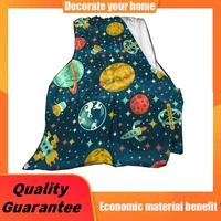 planet rocket flannel fleece throw blanket living roombedroomsofa couch warm soft bed blanket for kids adults all season