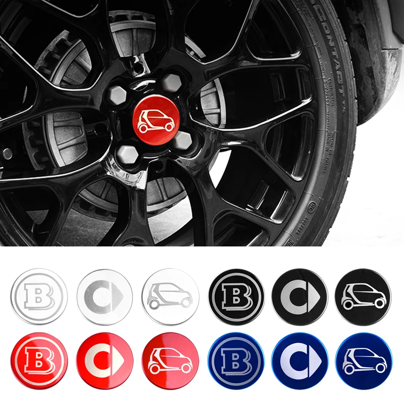 

Car Wheel Center Hub Caps 3D Stainless Steel Emblem Sticker Tire Rim Covers Protector Accessories for Smart 453 Fortwo Forfour